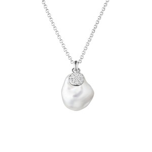 Lantisor argint cu perla naturala alba si cristale DiAmanti SK26112N_W-G (Argint 925‰ 2,5 g.)